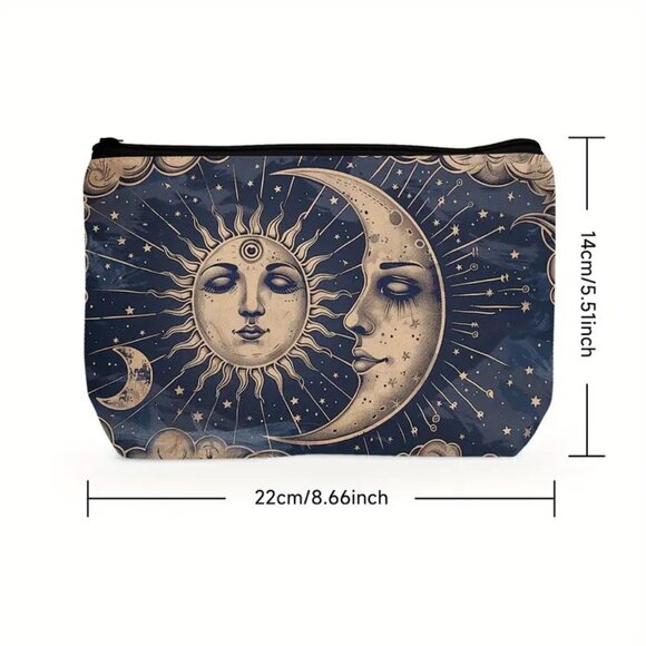 Cosmetic Bag Makeup Celestial Moon Stars Astrology Pouch Travel Storage NEW - Picture 3 of 3